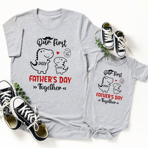 Together Dinosaur Father's Day Baby Onesies Personalized Gift For Daddy And Me