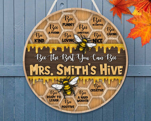 Personalized The Best You Can Bee Round Wood Sign