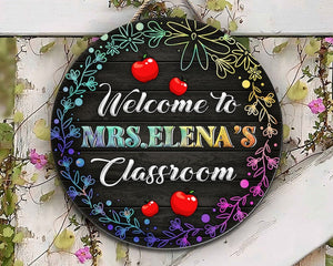 Personalized Teacher Appreciation Gifts Round Wood Sign