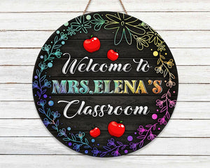 Personalized Teacher Appreciation Gifts Round Wood Sign