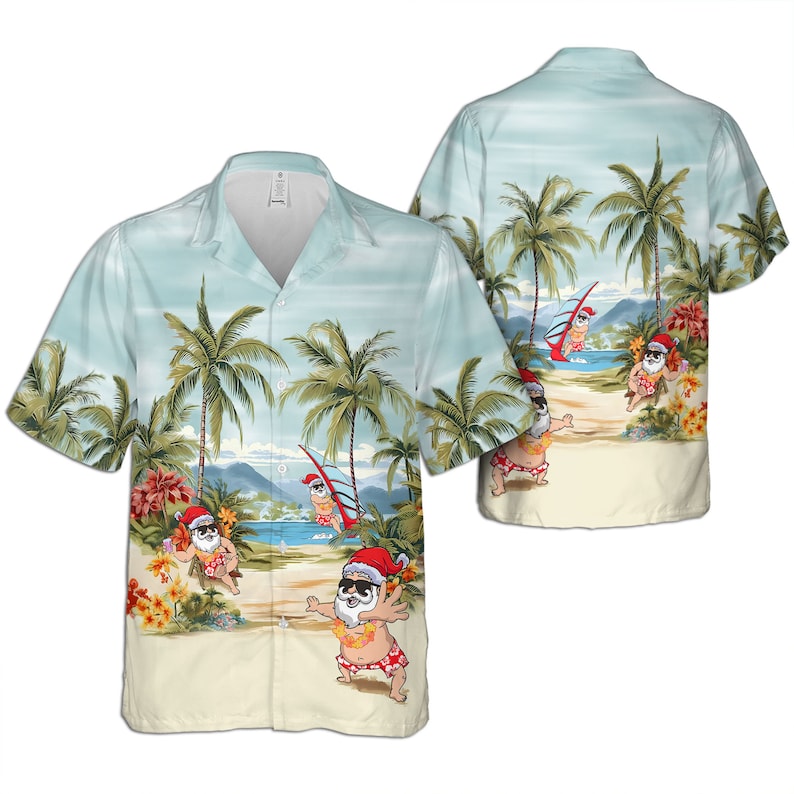 Tropical Santa Claus Christmas 2 - Hawaiian Shirt