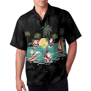 Santa Is Surfing On The Beach - Hawaiian Shirt