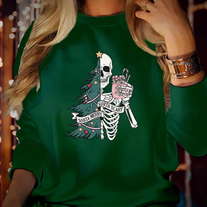 Scary Sorta Merry Christmas Festive Drink Skull Coffee - Sweatshirt