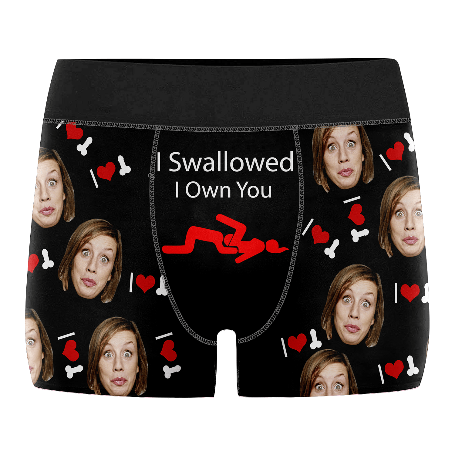Custom Photo I Swallowed I Own You - Gift For Husband, Boyfriend - Personalized Men's Boxer Briefs