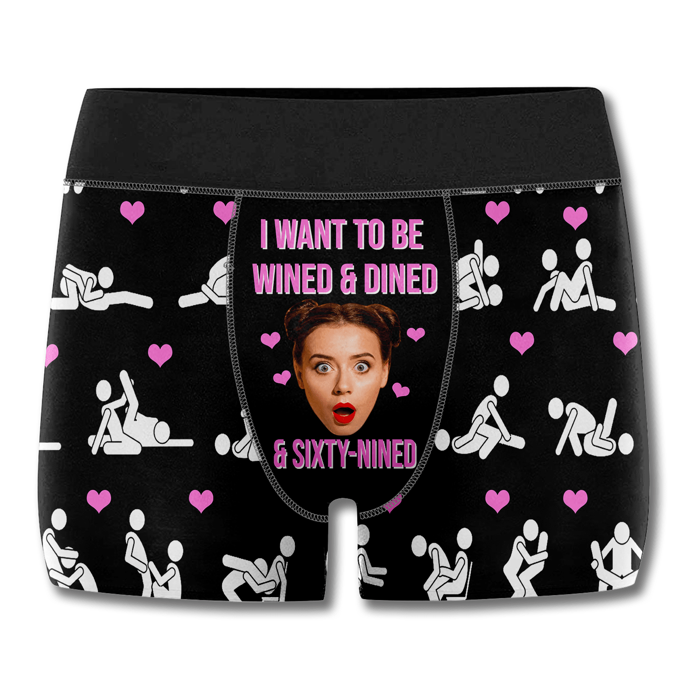 Custom Photo I Want To Be Wined & Dined - Gift For Husband, Boyfriend - Personalized Men's Boxer Briefs