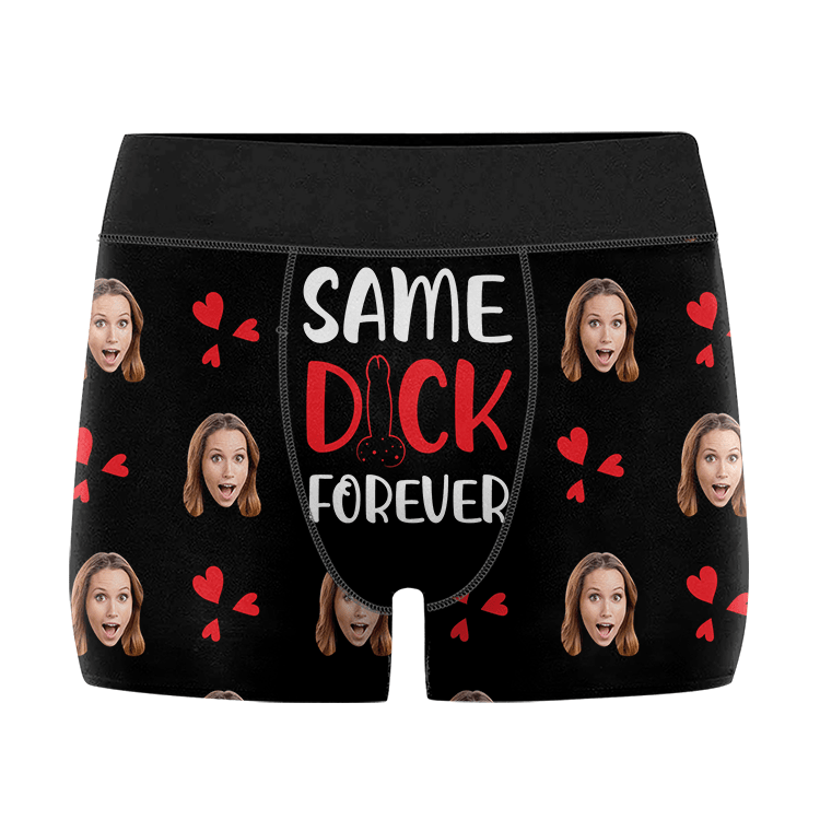 Custom Photo Same Dick Forever - Gift For Husband, Boyfriend - Personalized Men's Boxer Briefs