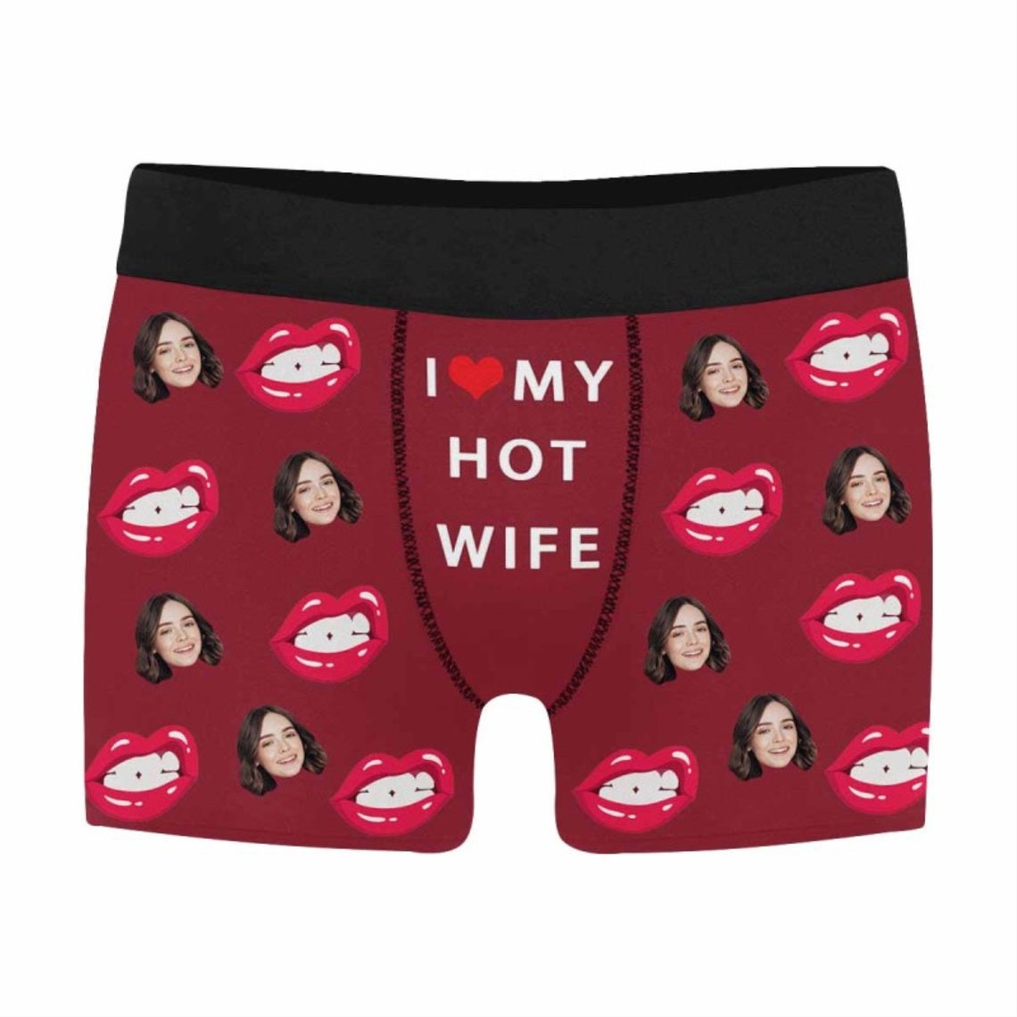 Custom Photo I Love My Hot Wife - Gift For Husband, Boyfriend - Personalized Men's Boxer Briefs