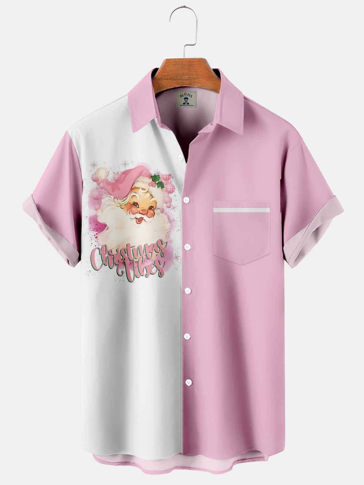 Pink Santa Claus The Best Wishes - Hawaiian Shirt