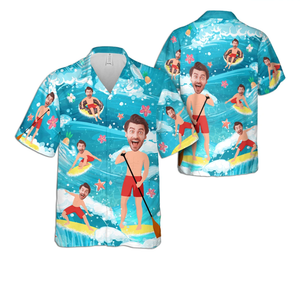 Custom Photo Summer Aloha Beach Party - Personalized Hawaiian Shirt